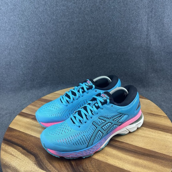 Asics Kayano 25 Running Shoes Aquarium/Black Pink 1012A026-400 Women's 7.5 US - Picture 6 of 11